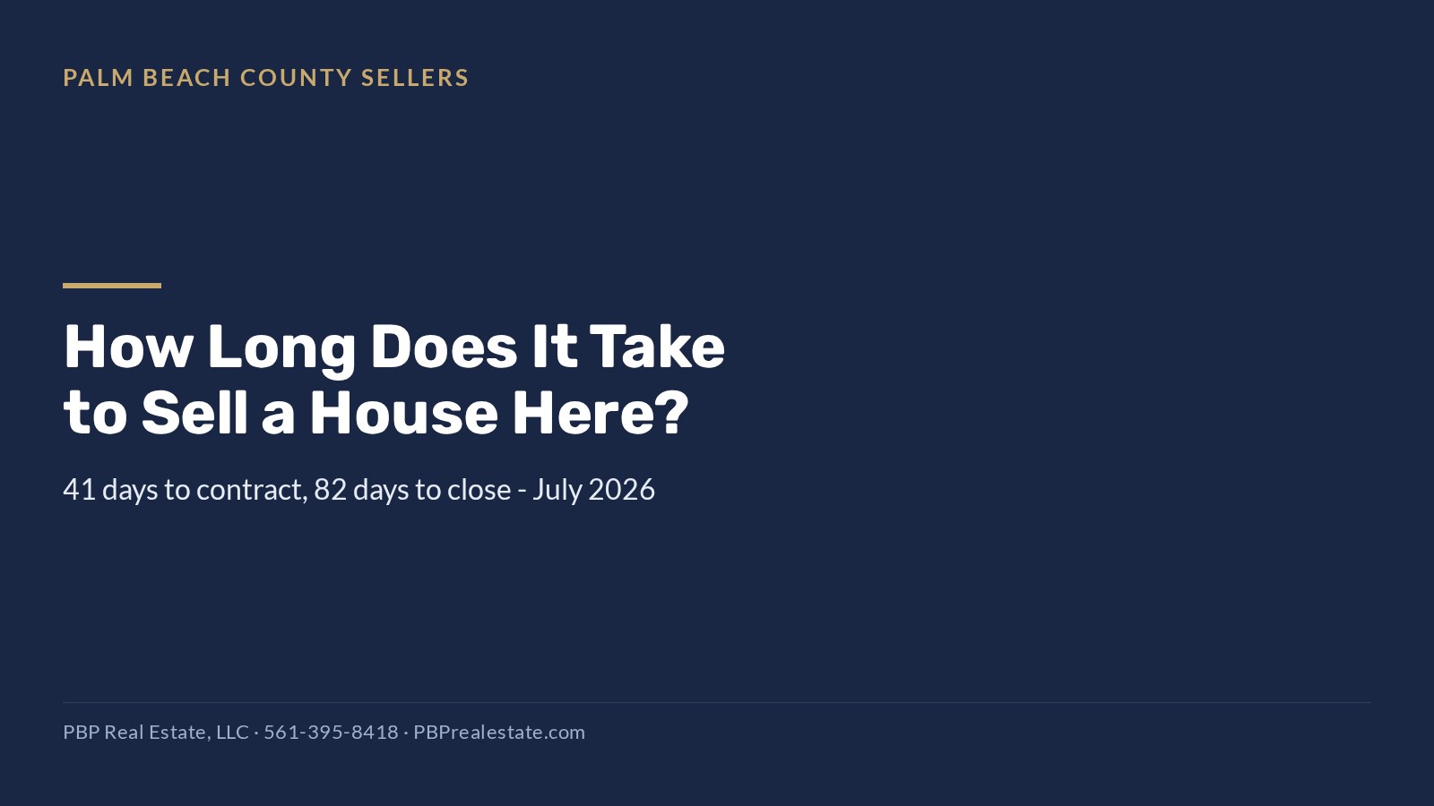 Palm Beach County home selling timeline, July 2026