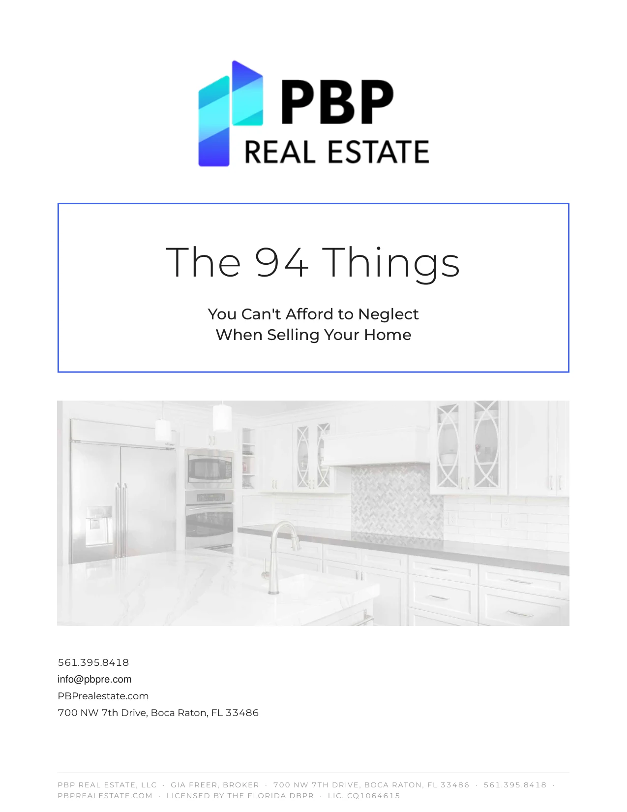 Cover of the PBP Real Estate 94 Things checklist.