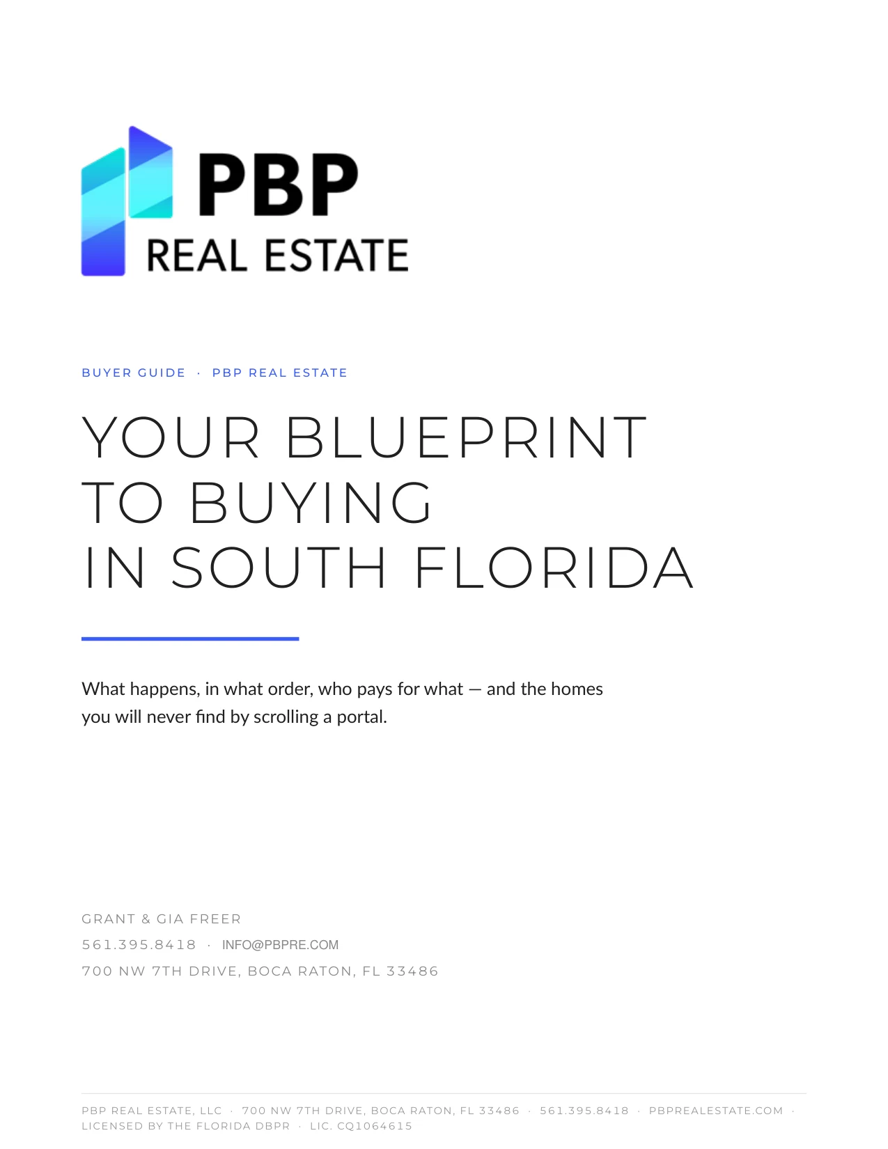 Cover of the PBP Real Estate Blueprint to Home Buyer Success guide.